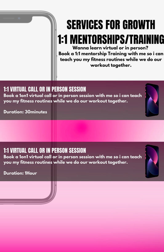 1:1 VIRTUAL OR IN PERSON TRAINING SESSION (30MINS)